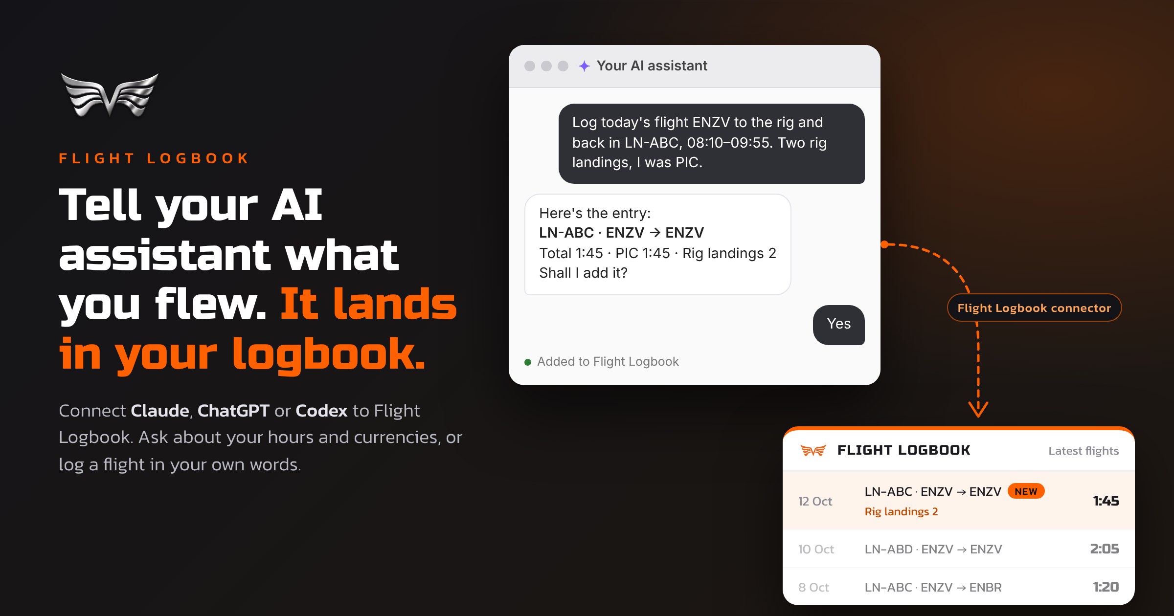 Log Your Flights by Talking to Your AI Assistant